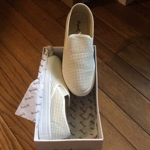 White Slip On Flats